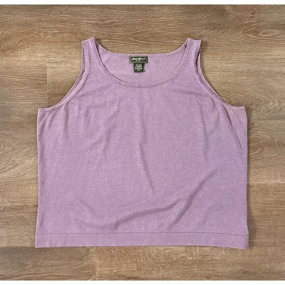 Eddie Bauer Lavender Knit Cardigan & Tank Set Women’s XXL Cotton Blend - Picture 6 of 8
